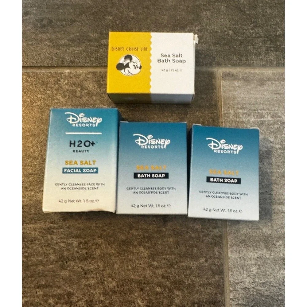 Lot Of 4 Disney Resort/cruise Line Sea Same Facial Soap And Bath Soap, New